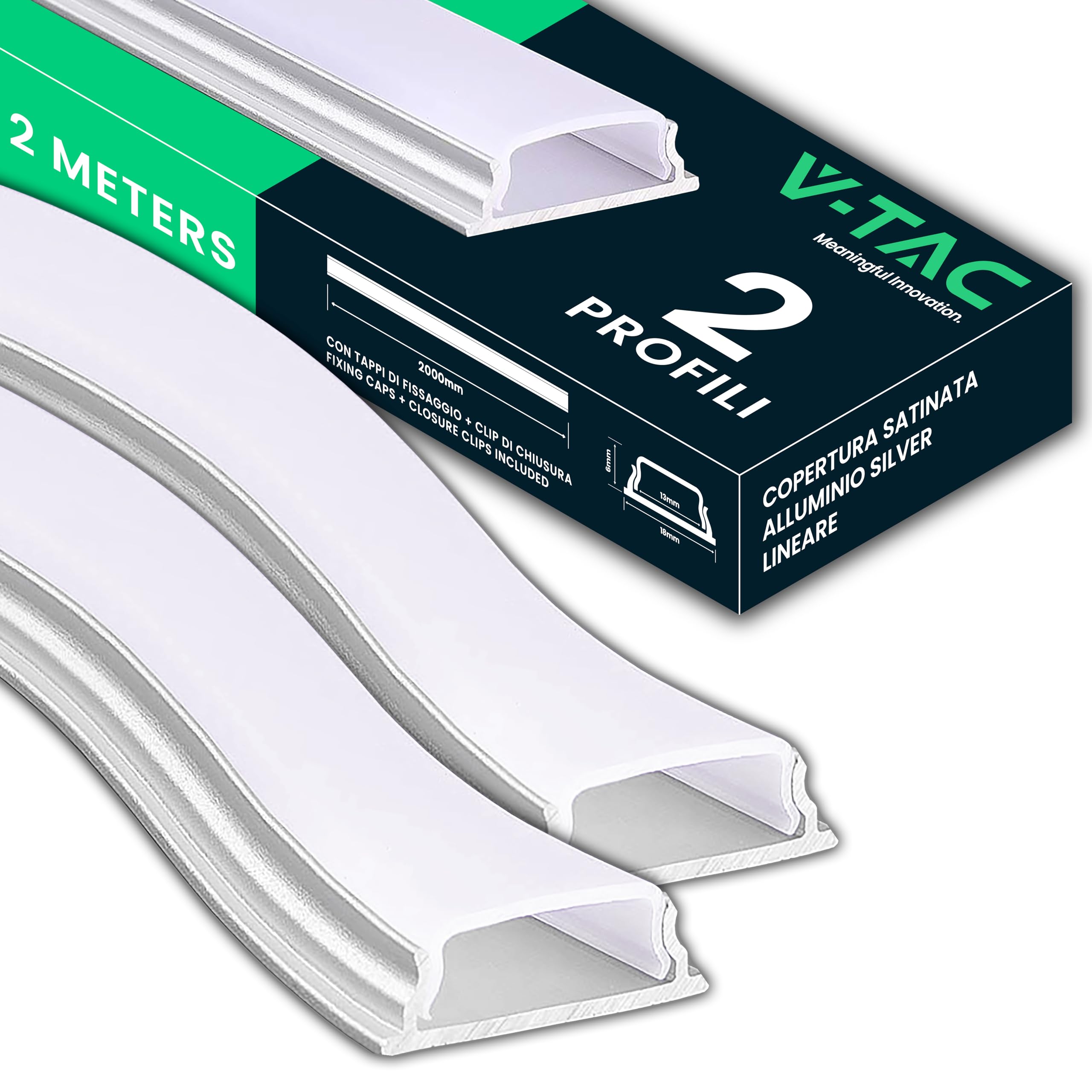 V TAC Profilo Alluminio 2873 Vt 8113 200cm Nero - Foto 12