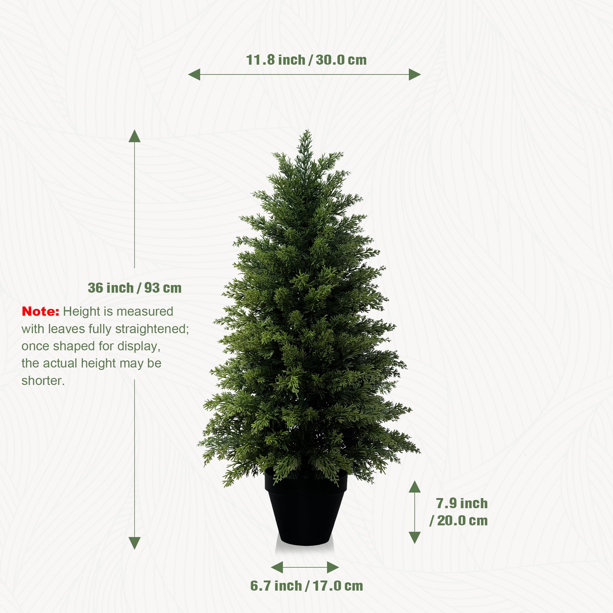 Vitalismo Plante Artificielle Exterieur 90cm Arbre Topiaire en Pot Faux Cyprès