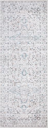 Miniatura 3 de Bloom Rugs Caria - Camino tradicional lavable antideslizante de 10.0 ft, color azul marino y verde azulado, para entrada, pasillo, baño y cocina,