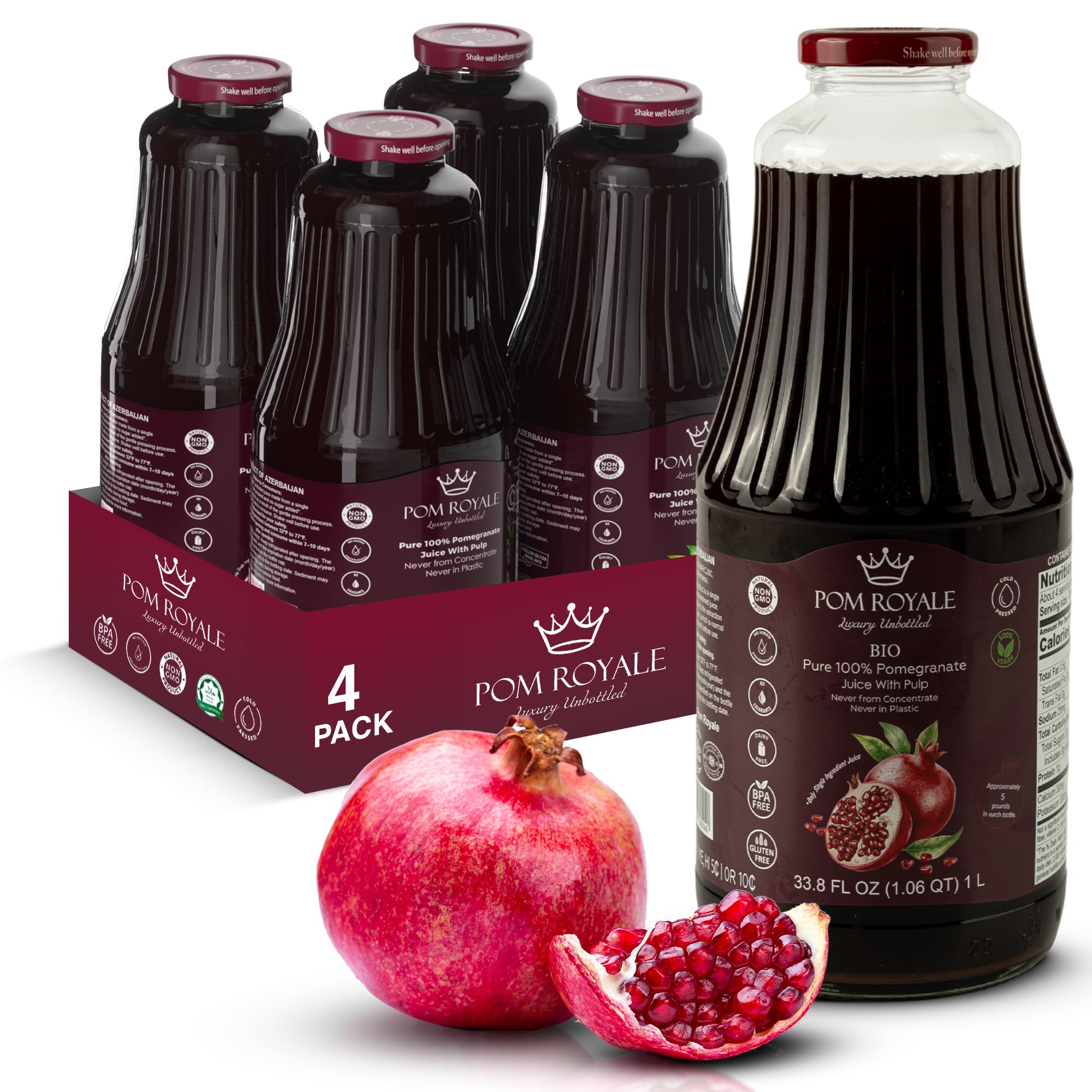 Pure Apple Juice, 8.4oz Glass Bottle (Pack of 12), Cold Pressed Juice, Not from Concentrate, Non-GMO, No Sugar Added, Gluten Free, Kosher Certified, Preservative Free — view 23