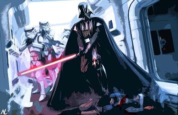 Darth Vader and Stormtroopers Pop Art Illustration #2 - Science Fiction Home Decor Poster Print 11x17 inches