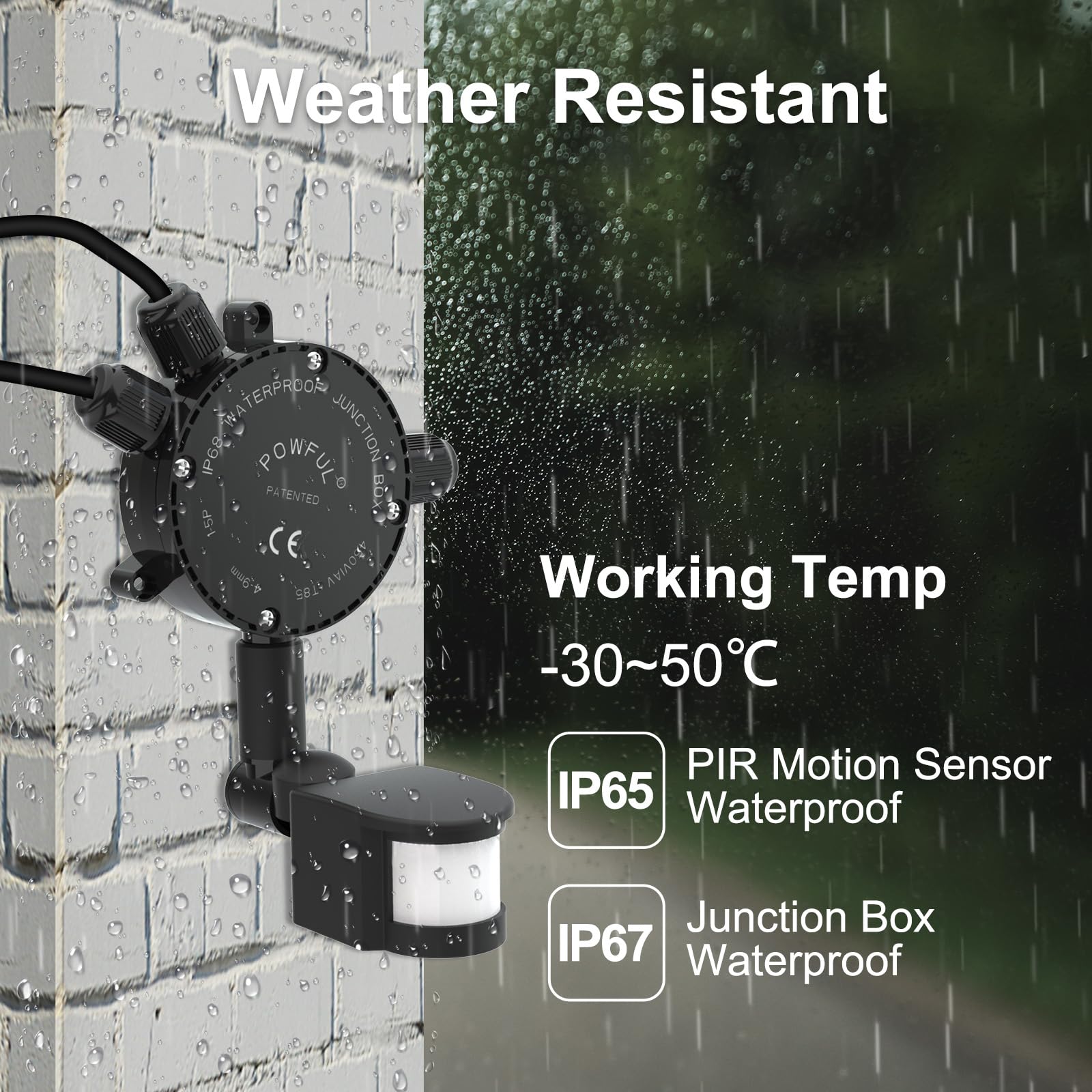 Kekeou Sensor de movimiento, detector de movimiento de repuesto de 160 grados para reflector de seguridad, tiempo ajustable y sensibilidad de detección de hasta 40 pies, sensor PIR de 2 modos para luz