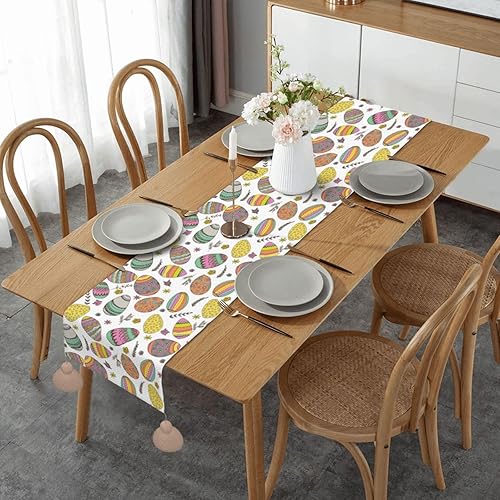 Colorful Easter Eggs Flowers Christmas Table Runner Dining Table Decor Christmas Decorations Indoor Home Decor Christmas Table Runners Navidad