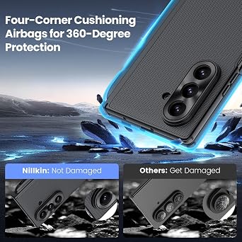 Nillkin Samsung Galaxy Z Fold 7 Magnetic Case, with Hinge Protection Front Cover Slim, Compatible with Magsafe, Frosted Shield Protective Case for Galaxy Z Fold 7 5G (Black)