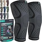 Modvel Compression Knee Brace for Women & Men - 2 Pack Knee Brace for Women Running Knee Pain, Knee Support Compression Sleeve, Workout Sports Knee Braces for Meniscus Tear ACL & Arthritis Pain Relief