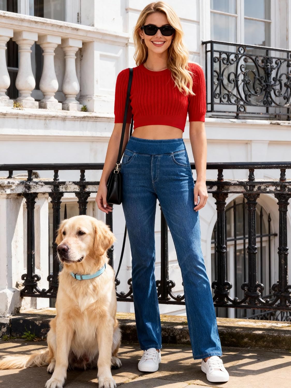 Women High Stretch Yoga Jeans,Skinny Soft and Micro Bootcut Pants Suitable for Sports and Fitness Denim Pants. - Image 4