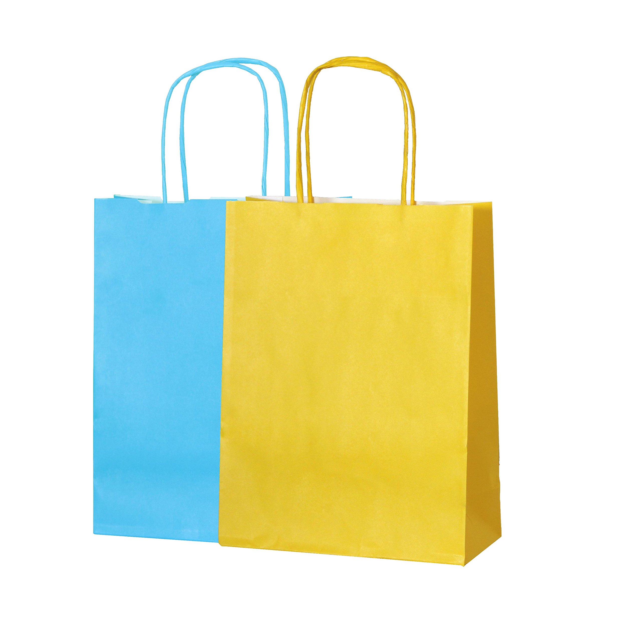 20 Thepaperbagstore Easter Party Bags with Handles - Colourful Gift Bags for Easter Egg Hunts, Presents and Parties (10 Light Blue/10 Yellow) 18x22x8cm — image 1