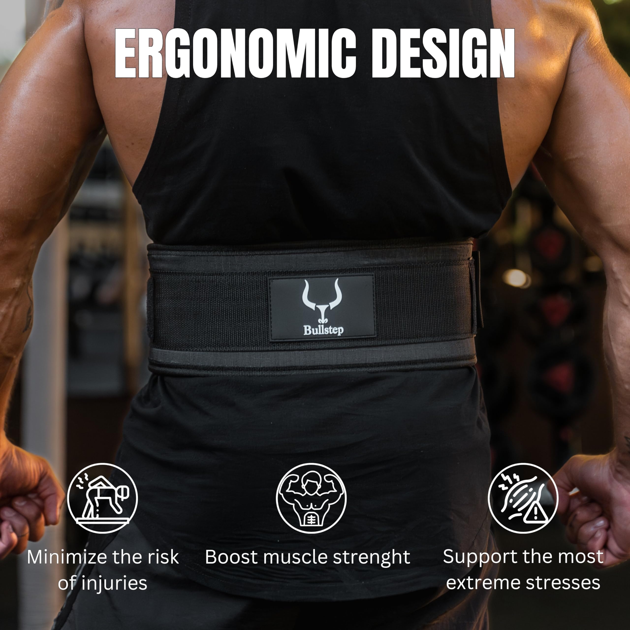 Bullstep - Fit Lumbar Gym Belt, Black - Image 2