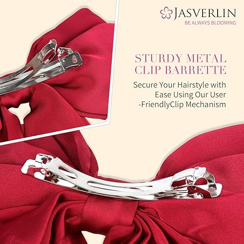 Miniatura 4 de Pinzas de lazo para el cabello sedoso, clip de cinta para el cabello grande para mujeres y niñas, cabello rizado grueso, clip de metal estilo