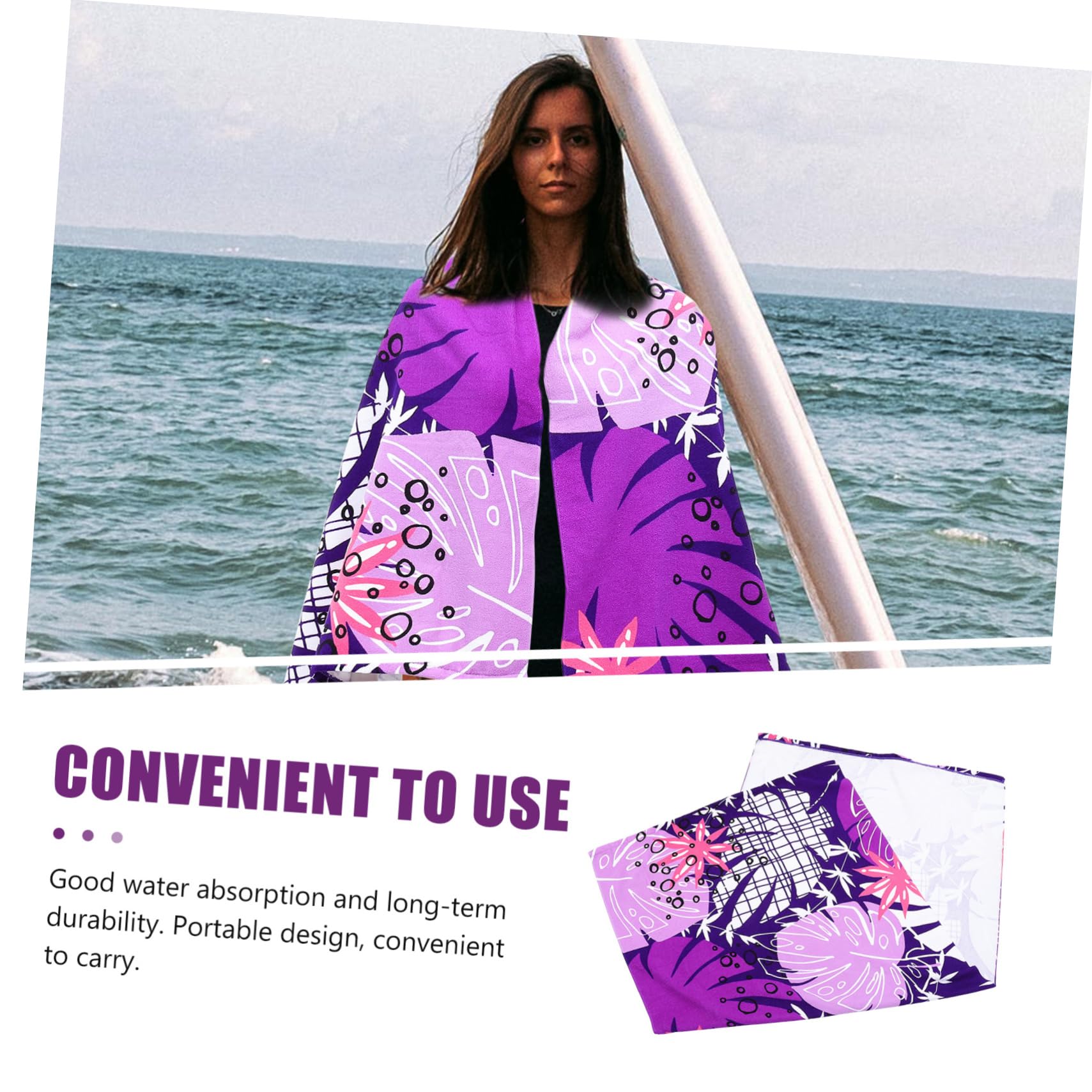 PRETYZOOM 4 Pz telo mare stampato asciugamano portatile asciugamano palestra estivo ad asciugatura rapida salvietta in microfibra telo mare personalizzato da piscina