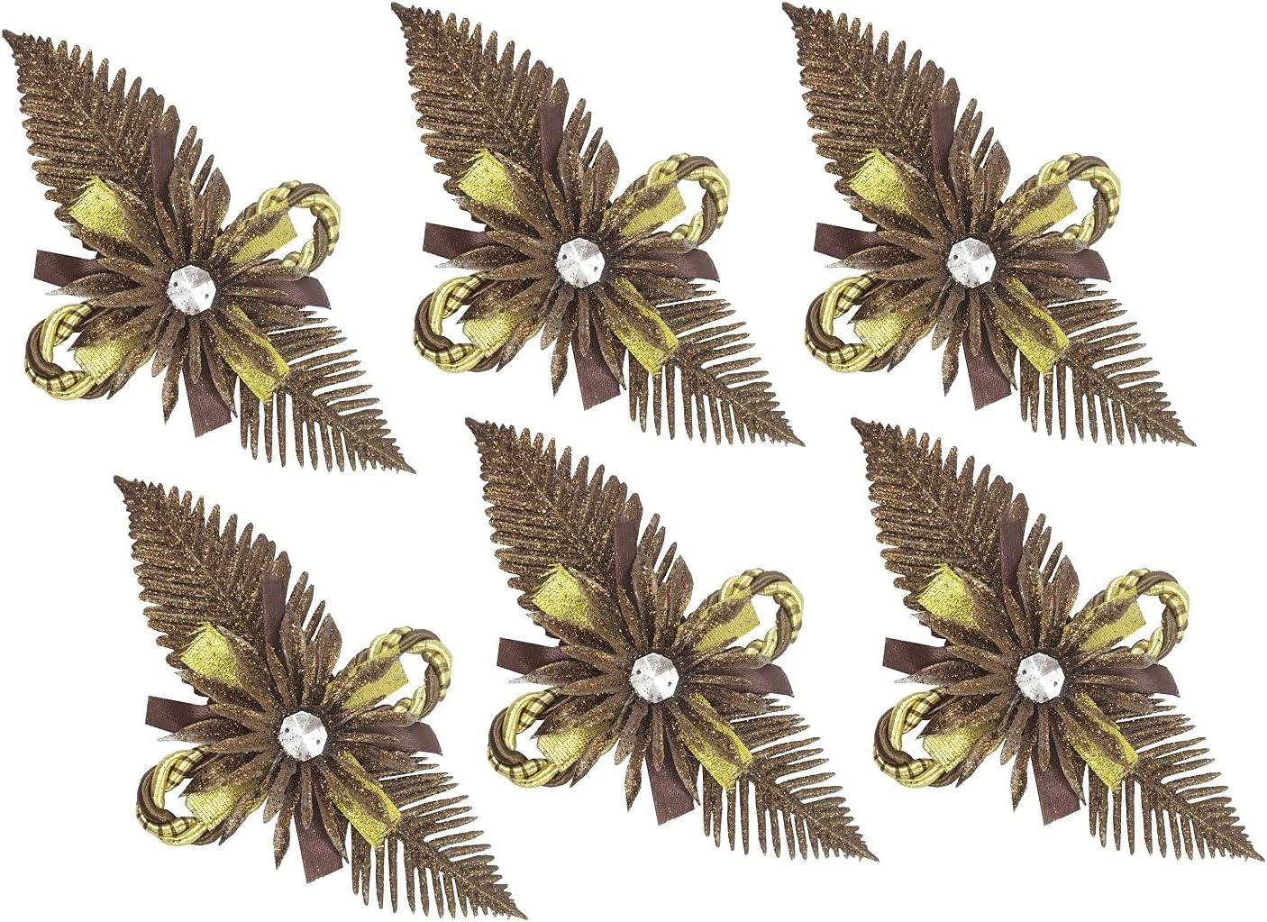 De-Ultimate Set of 1 Pkt Brown Artificial Flowers (6 Pcs in Each Pkt) for Home Birthday Parties Hall Craft Decorations, Wedding Invitation Card Decor, Gift Packing/Wrapping, Arts and Craftworks