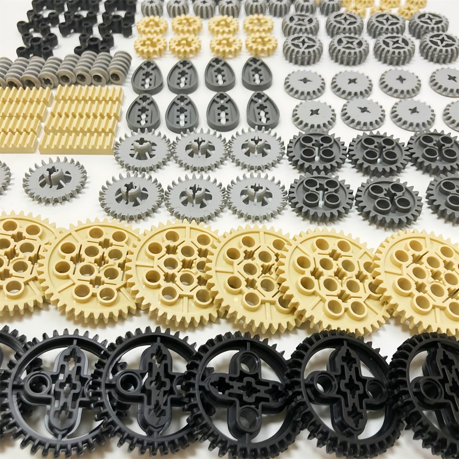 Technik Ersatzteile Set, 120 Stück Technik Getriebe Zahnrad Zahnstange Technic Klemmbausteine Getriebe Zahnräder Differential Teile Steine Bausteine Bausatz