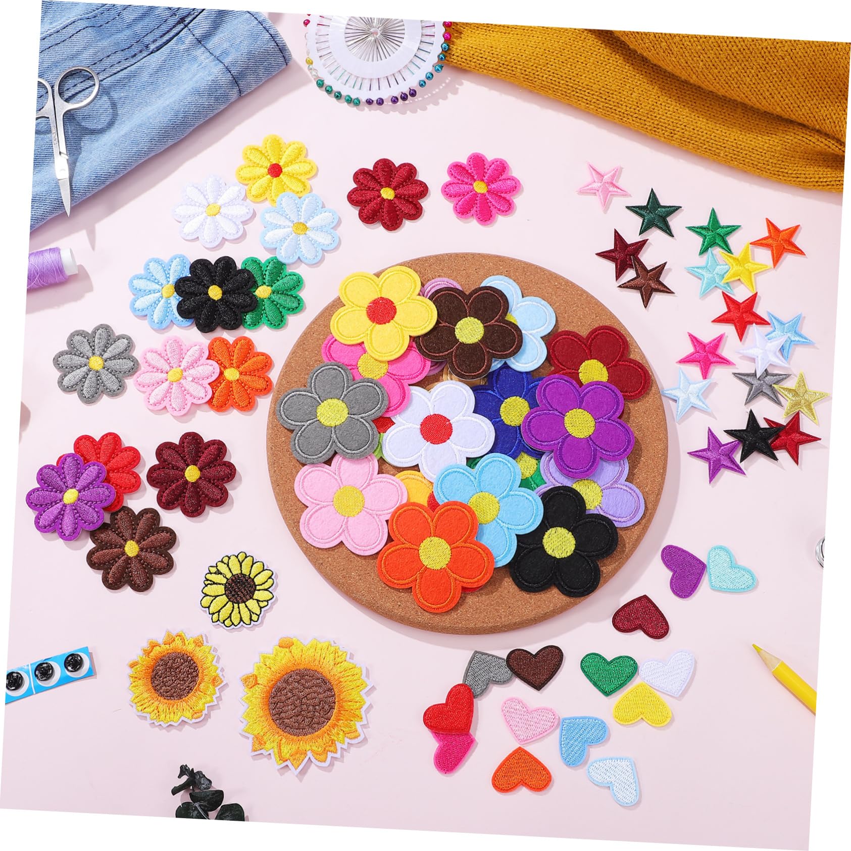 TEHAUX 284stücke Teiliges Bunter Blumen-patches Aufbügeln Bestickte Applikationen Für Kleidung Taschen Und Hüte Langlebig Und Farbecht Für Kreative -projekte