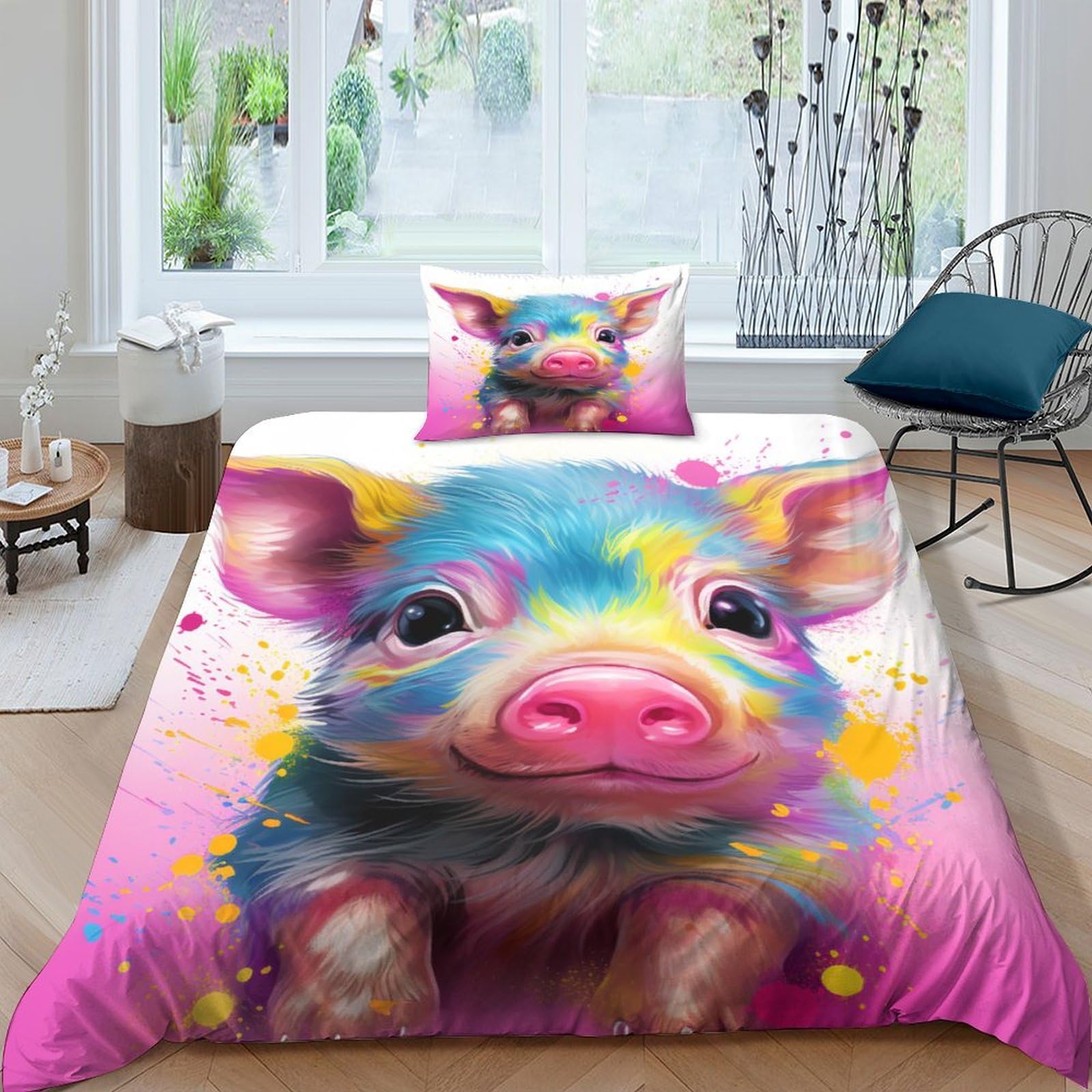 Housse de couette Petit Cochon 3D pour une décoration de chambre enfant joyeuse