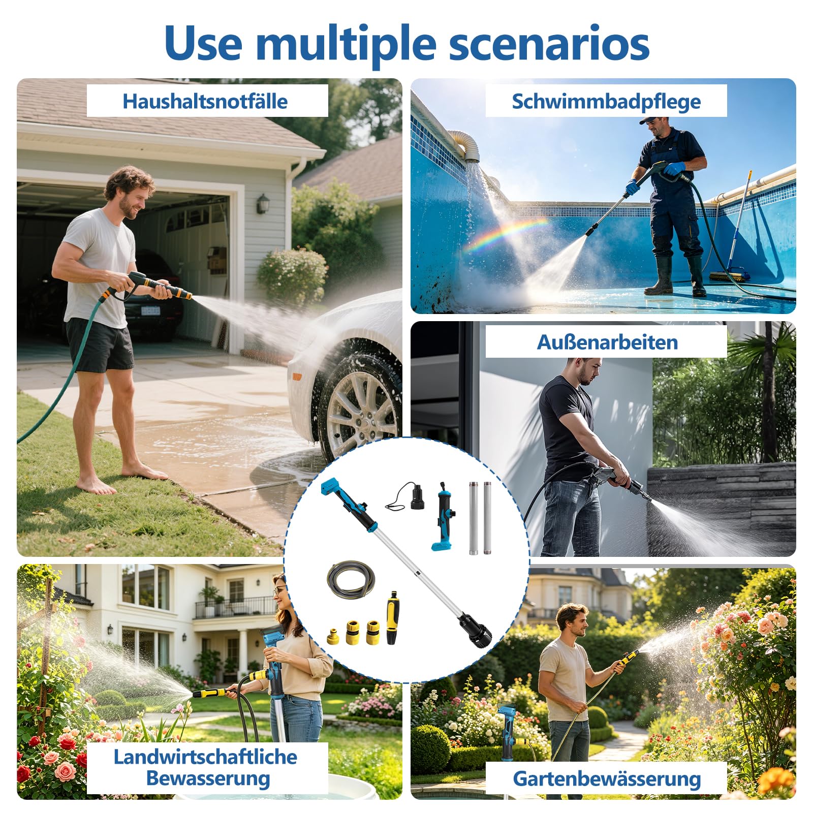Bomba de transferencia de agua compatible con la batería de 18 V de Makita Bomba para depósitos de agua de lluvia Altura de elevación 3M 3600L/H 19000 RPM para piscina, jardín y estanque