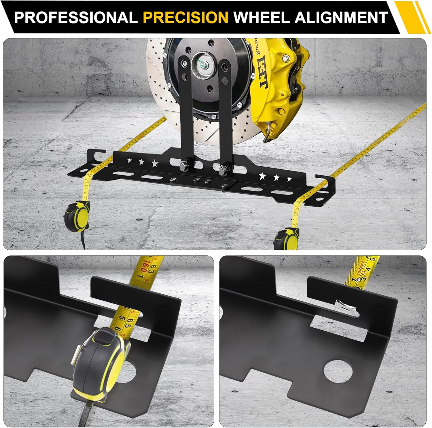 Wheel Alignment Tool - Automotive Toe Alignment Tools, Heavy Duty Car Tire Alignment Kit with Tape Measures, Compatible with Most Cars, Trucks, SUVs, No Caliper Removal Needed