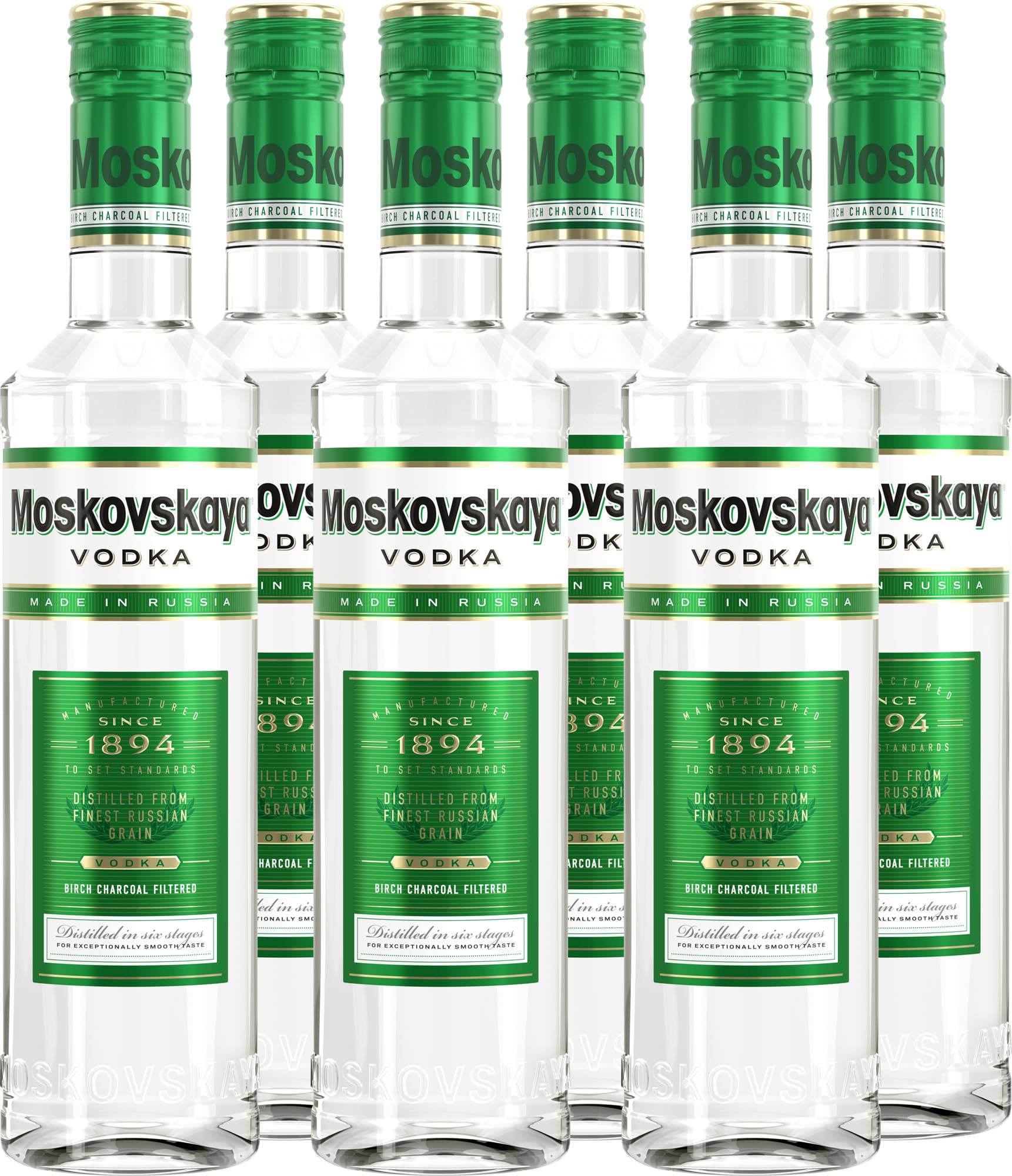 Moskovskaya Vodka 6x 0,5L I Premium Vodka I 38% vol.