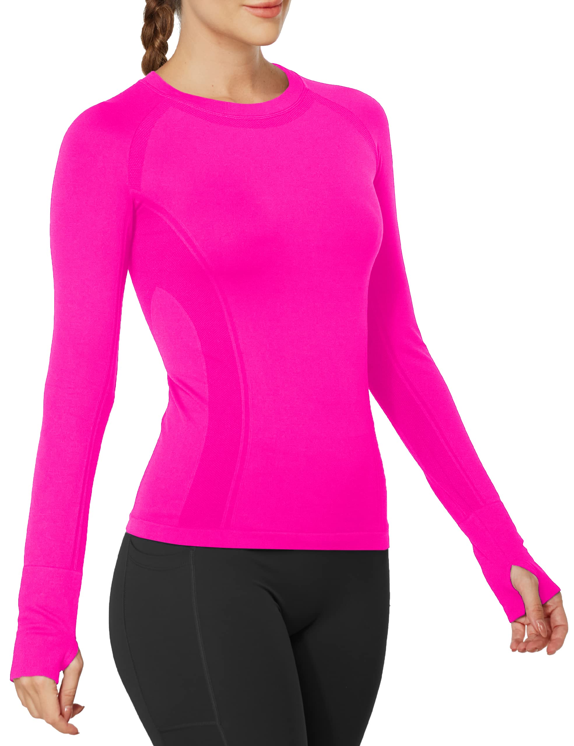 MathCat Seamless Long Sleeve Workout Tops with Thumb Holes