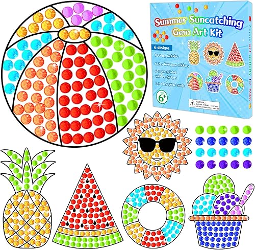 Artes y manualidades de verano, Sun Gemmers - Kits de atrapasoles para niños, adolescentes y niños de 6 a 8 años, kits de pintura de diamantes para Artes y manualidades de verano, Sun Gemmers - Kits de atrapasoles para niños, adolescentes y niños de 6 a 8 años, kits de pintura de diamantes para