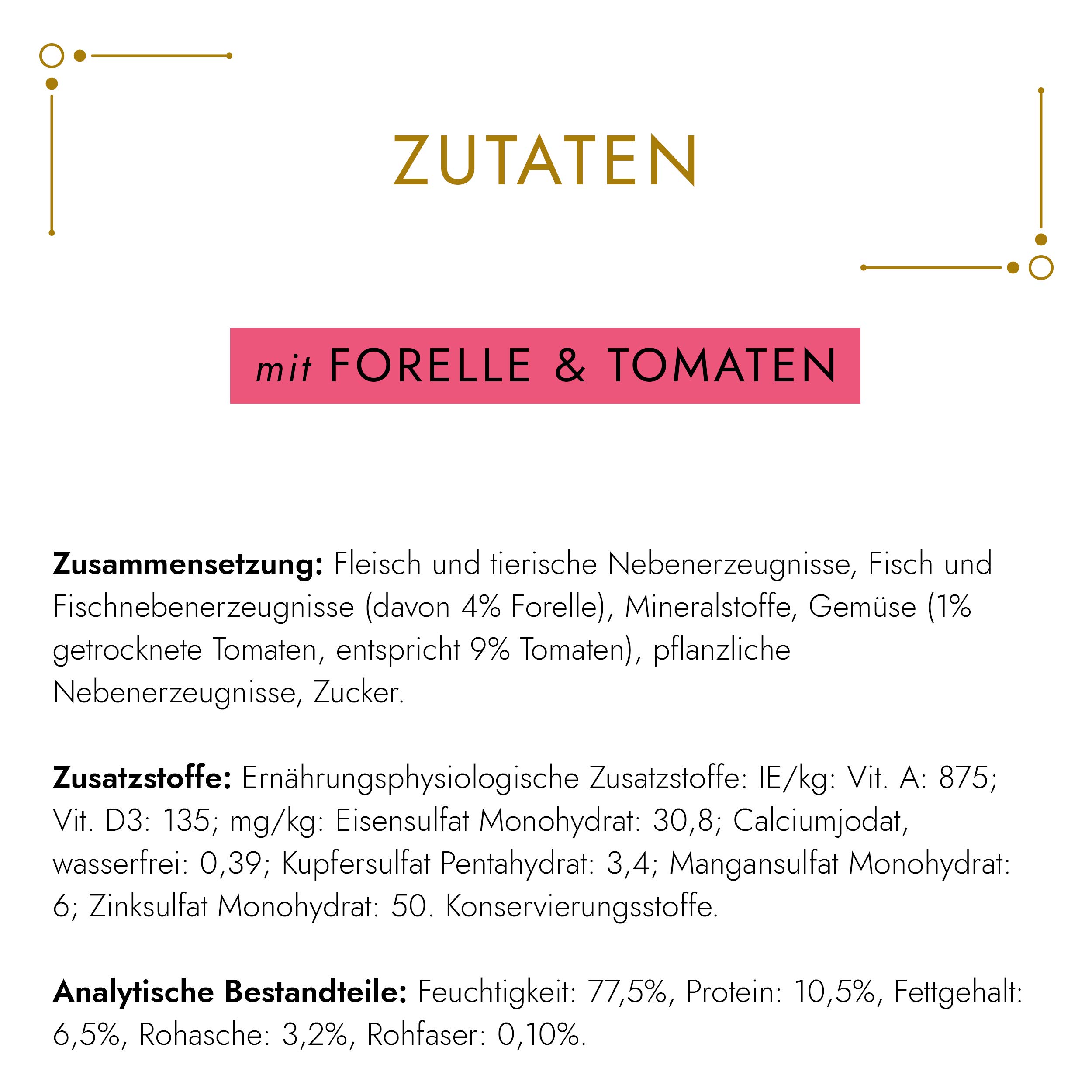 Gourmet Gold Feine Pastete mit Gemüse Katzenfutter nass, mit Forelle und Tomaten, 12er Pack (12 x 85g) - 4