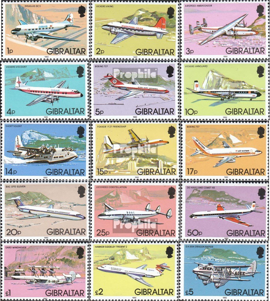 Prophila Collection Gibraltar Briefmarken 2011 – Komplett Postfrisch ** MNH, 4 Werte Spitfire Flugzeuge (Katalog-Nr. 1443–1446)