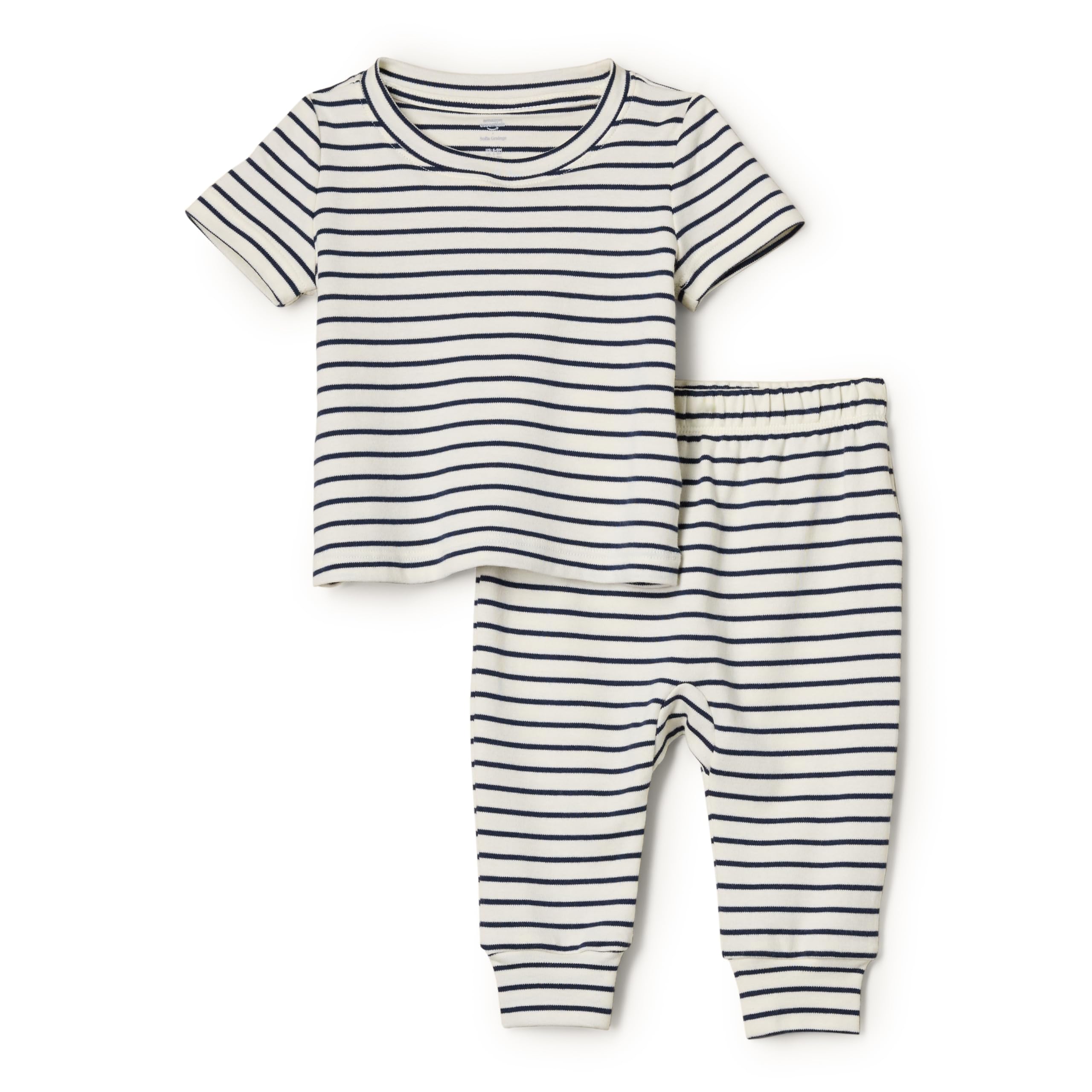 Photo 1 of Amazon Essentials Baby_Boys Pant & Top Set, Navy Tapered Stripe, 0-3 Months