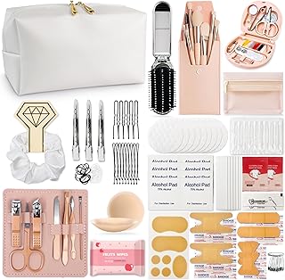 Women's Wedding Emergency Travel Kit 45 Essential Items for Brides Bridesmaid All-In-One Daily Beauty Style Set With Makeup Brushes (Bianca Luxe)