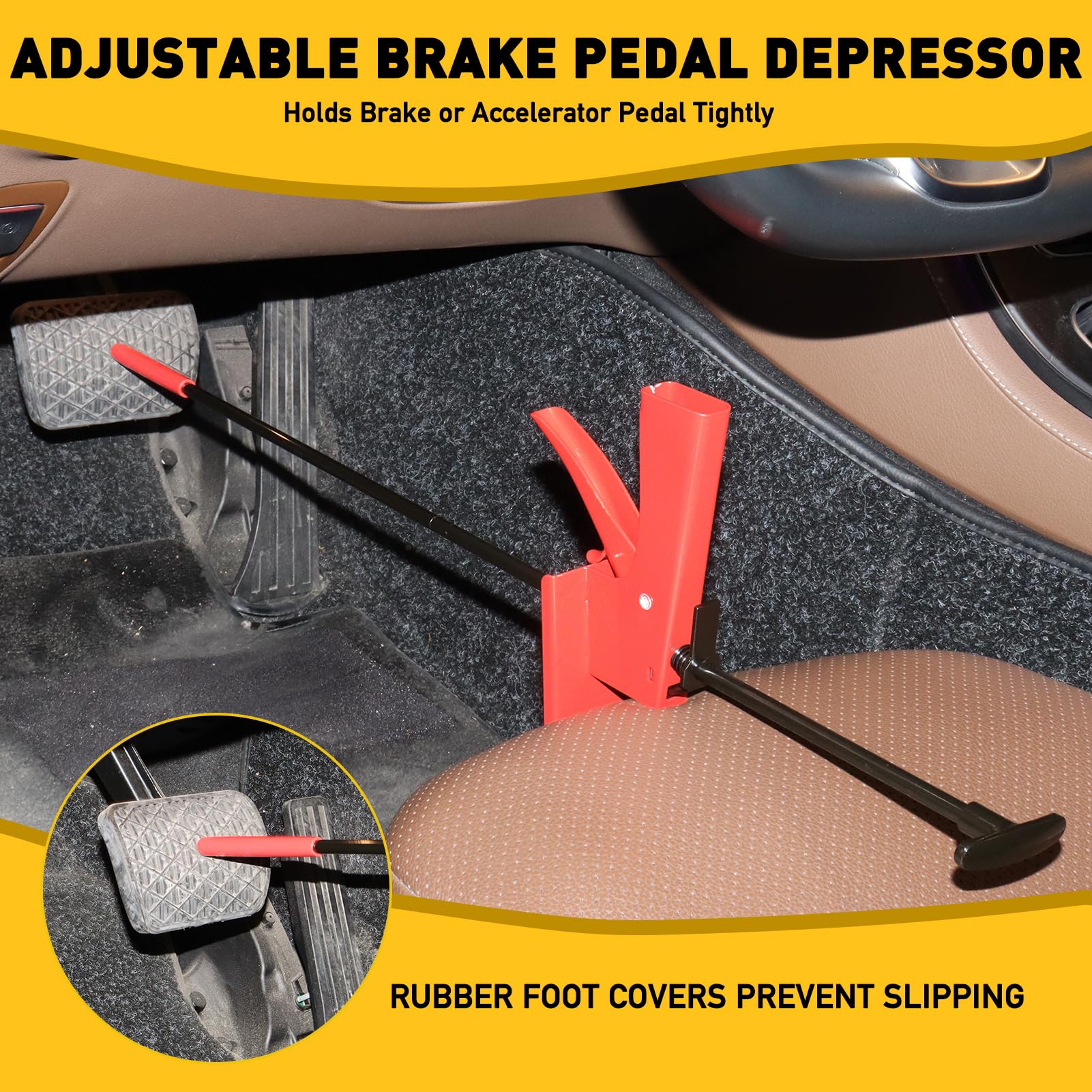 Brake Pedal Depressor Tool Gas Pedal Depressor Throttle,Adjustable Max 28