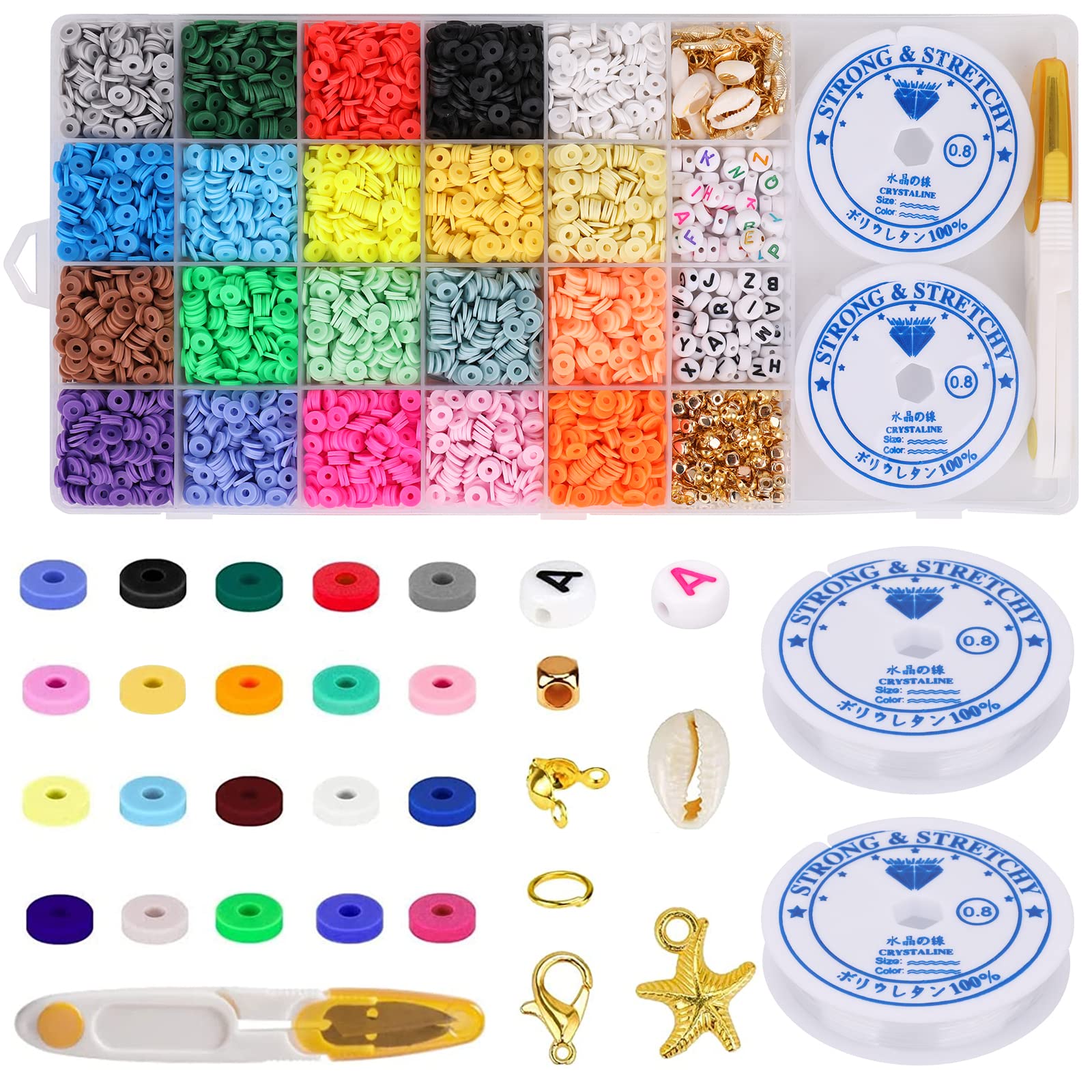 4000 Pieces Clay Beads In 20 Colors Clay Flat Beads Desertcart INDIA