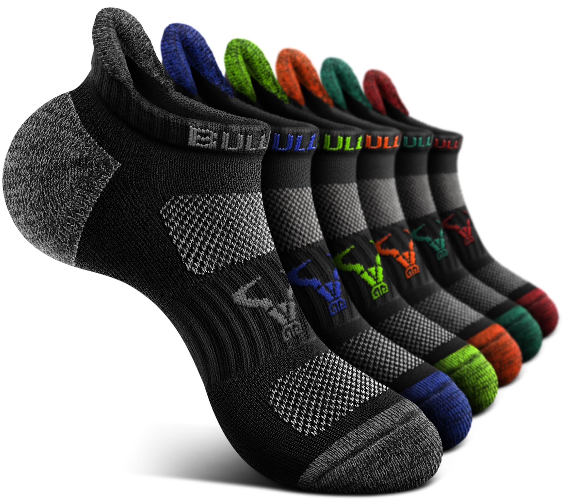 BULLIANT Women Athletic Ankle Running Socks Multi-Pack Cushioned No Show