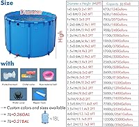 Vista 4 de Piscina redonda ultra grande 1, 2, 3, 4, 5, 6, 7, 8, 9, 10 M, piscinas grandes sobre el suelo, para jardín interior y exterior, piscina azul