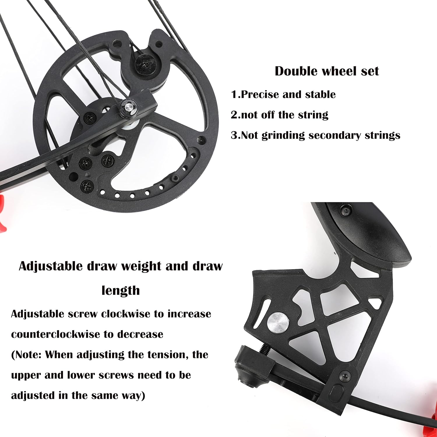 Archery Hunting Compound Bow Dual-Purpose Compound Bow Catapult Steel Ball Composite Pulley Bow for Adult 40-65lbs Adjustable for Left Hand and Right Hand Outdoor Hunting Fishing Slingshot