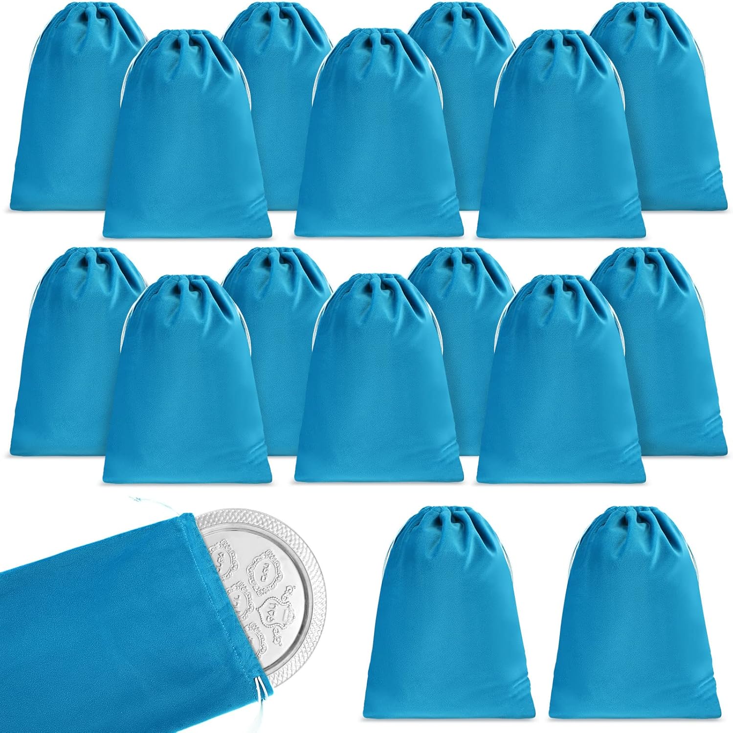 16 Pieces Silver Storage Bags Anti Tarnish Cloth Bag Anti