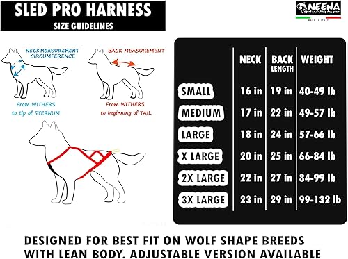 Miniatura 9 de Arnés de trineo profesional de Neewa, arnés para tirar, arnés Husky, arnés de Mushing, arnés X Back para perro ejercicio, ciclismo, esquí, trineo