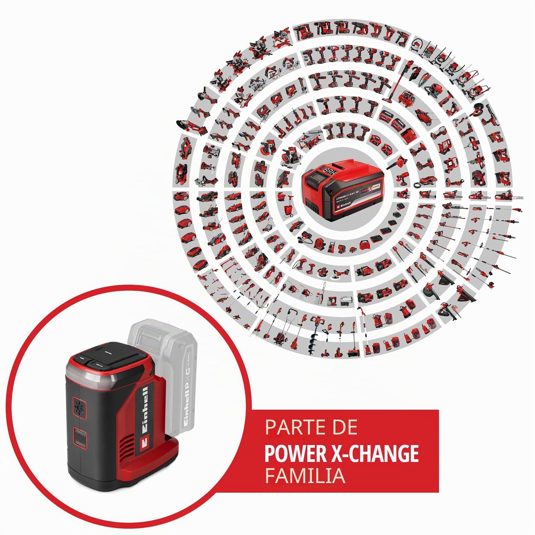 Einhell estación de energía con batería TC-ES 18/150/1 Li-Solo Power X-Change (18 V, inversor Compacto, conexión 230 V, conexión USB-A y USB-C-PD, sin batería)