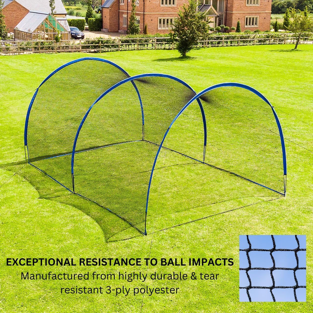 FORTRESS Pop-Up Batting Cage Net & Frame | Available in 20ft, 40ft, 60ft or 80ft | Instant Setup for Anywhere Practice (80ft)
