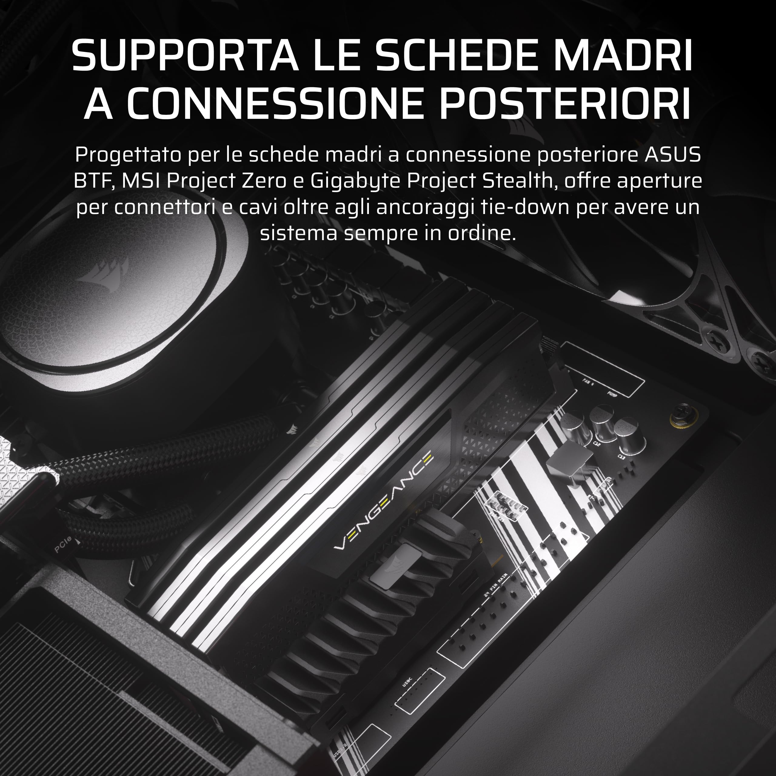 CORSAIR FRAME 4000D RS ARGB Case modulare Mid-Tower ATX Nero 3 ventole preinstallate