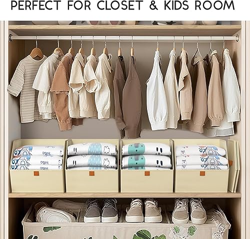 Miniatura 5 de Cubos de almacenamiento de tela para armario, paquete de 6 cubos cuadrados de almacenamiento con doble asa para ropa, toallas, juguetes, cubos