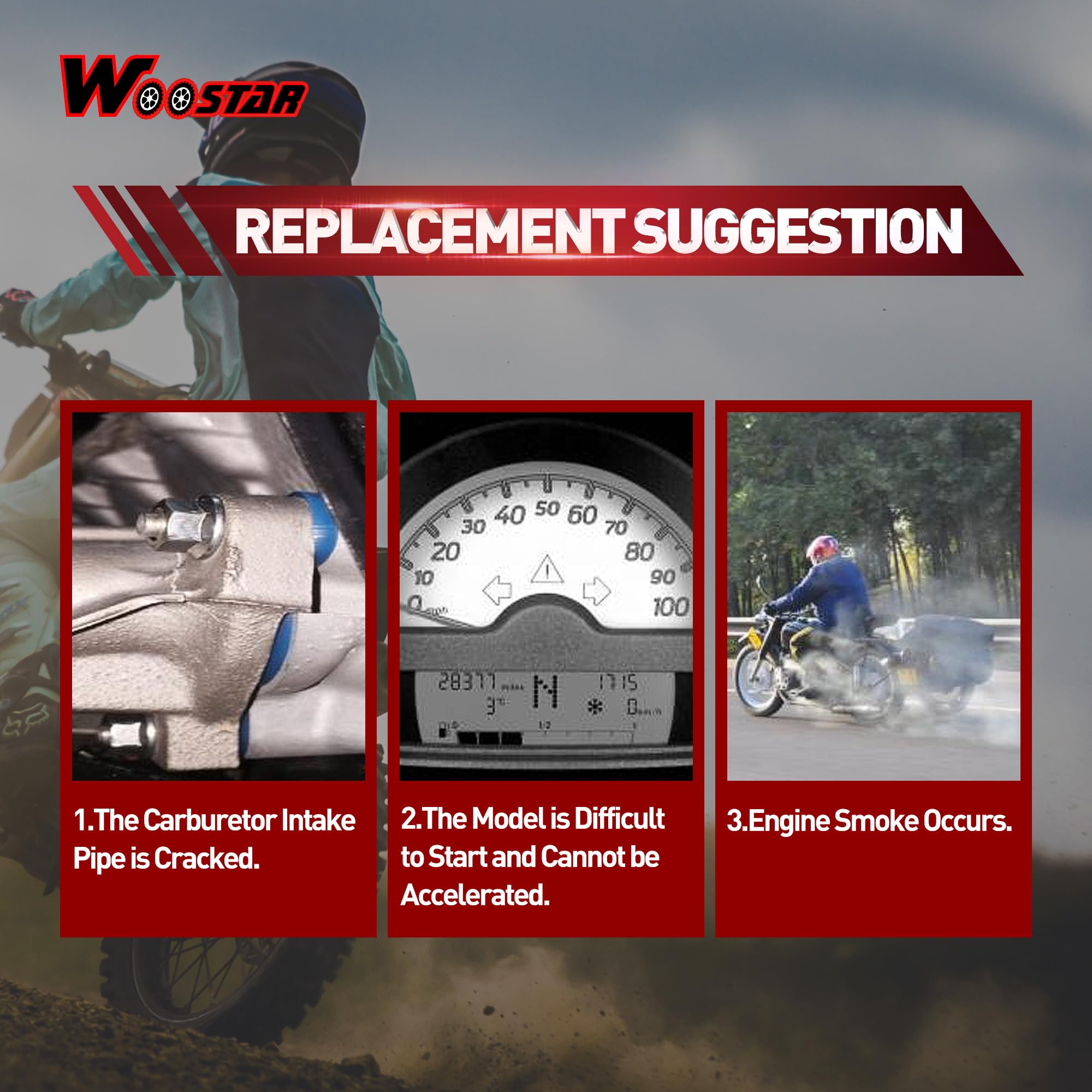 WOOSTAR Collecteur D’admission de Carburateur Remplacement pour Grizzly Kodiak Wolverine YFM 400 450 2000-2014 ATV OEM #5GH-13586-00