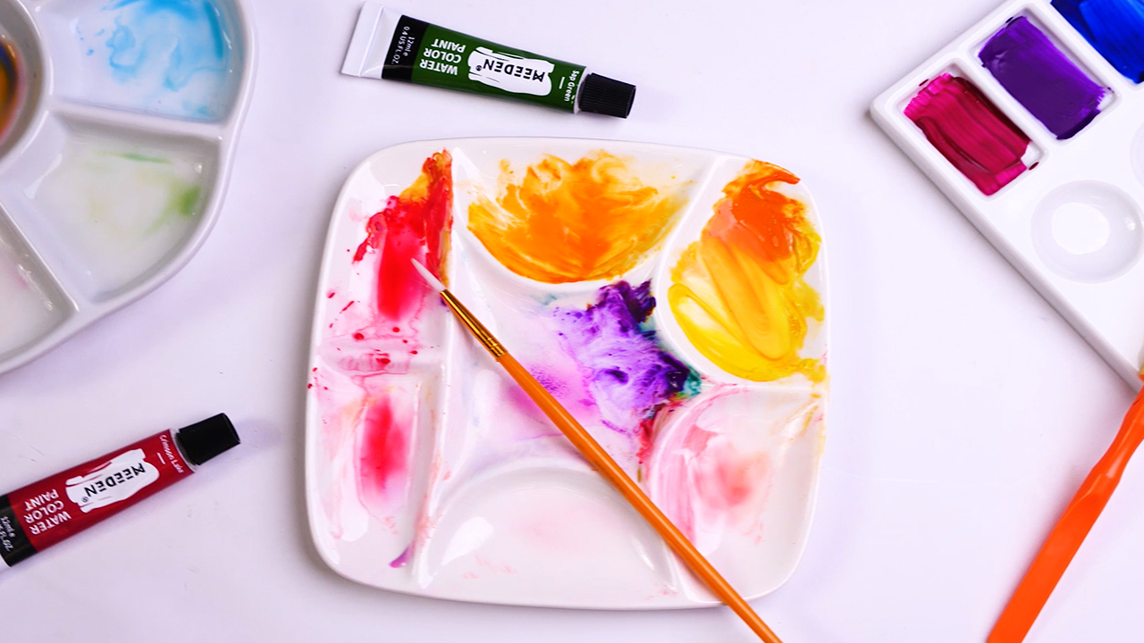 Palette Peinture Céramique 14,5cm - 7 Emplacements | Pour Aquarelle, Acrylique, Huile