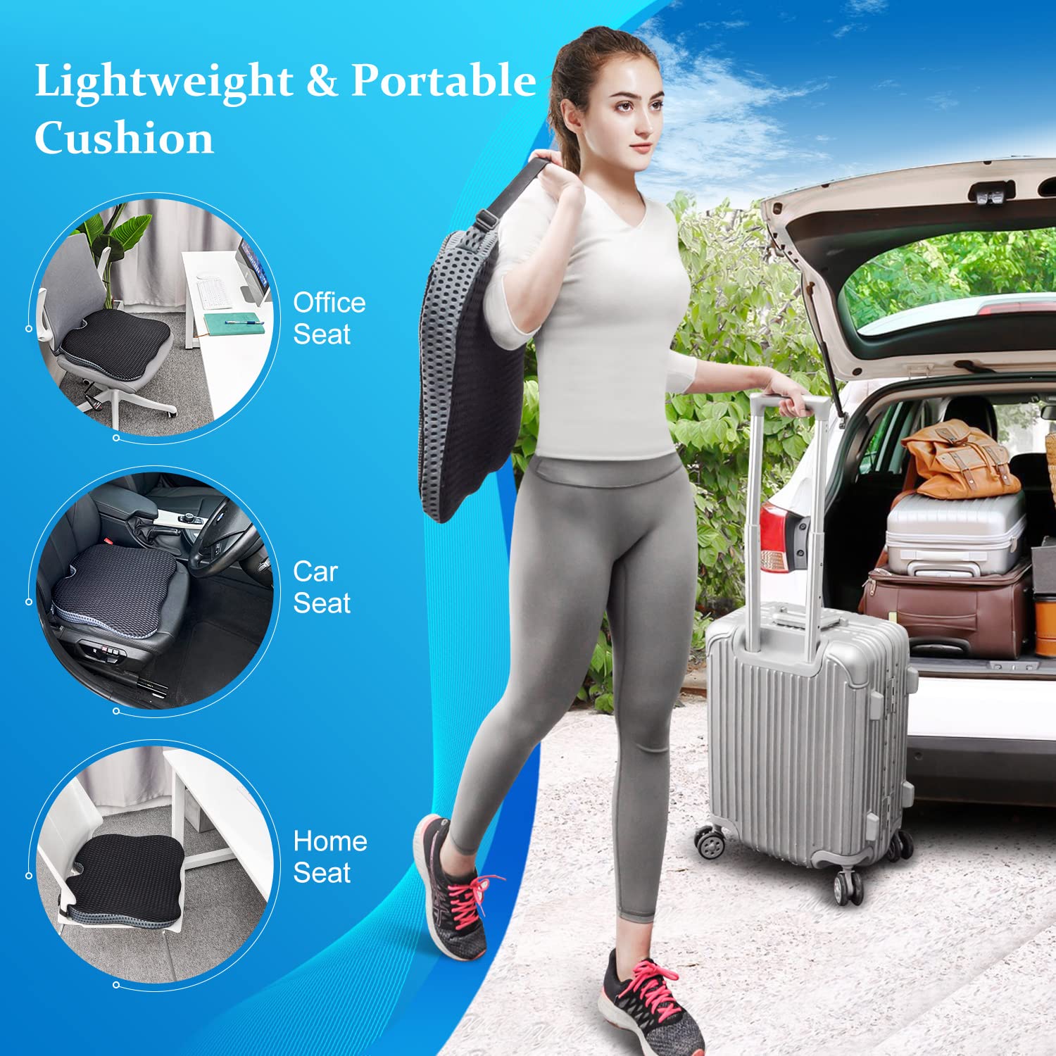 Dreamer Car Seat Cushion for Car Seat Driver Memory Foam Car Seat