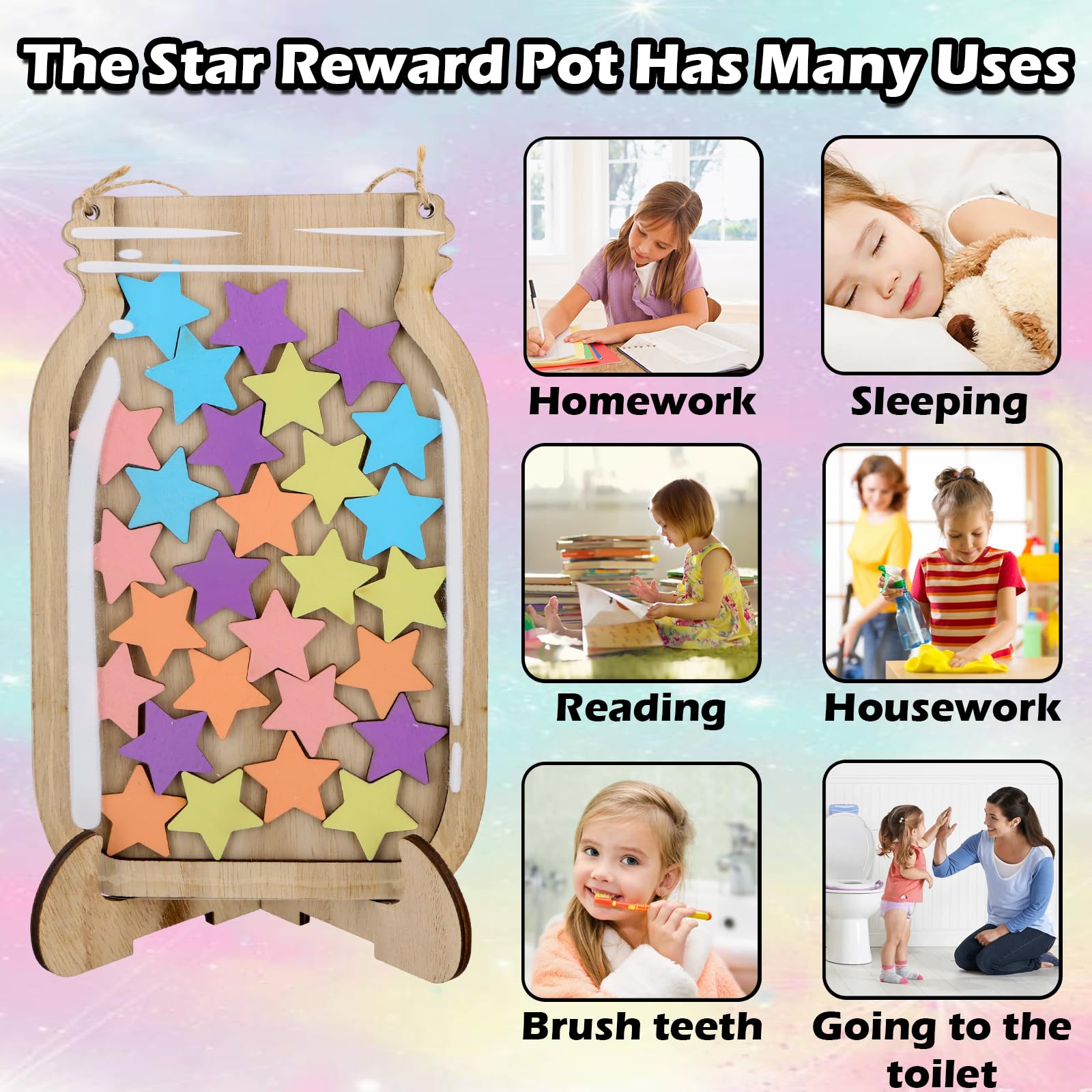 YILANJIN Stars Incentive Jar with 30 Star, Good Behaviour Chart Reward ...