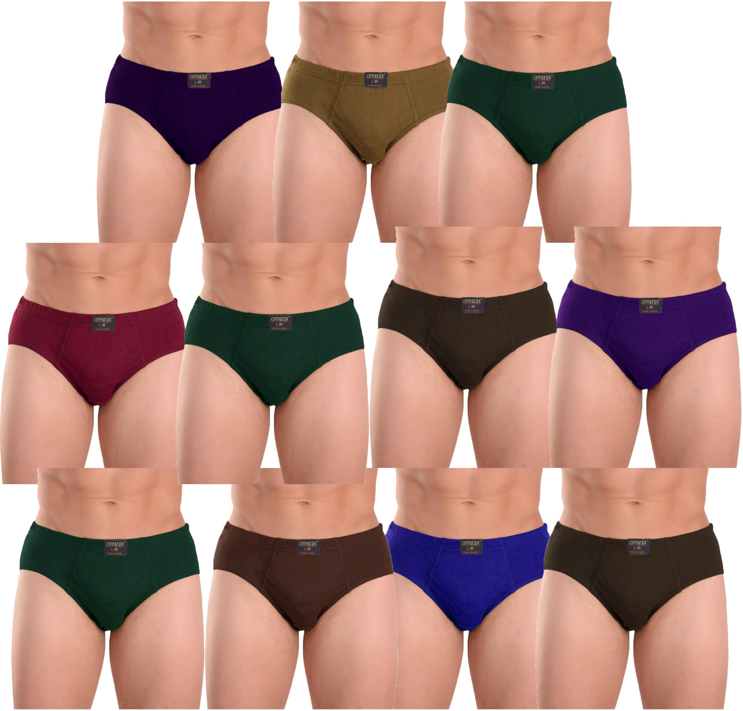 cupatex Men's Cotton Briefs Soft, Breathable Underwear for Men, Multicolour-picture-49