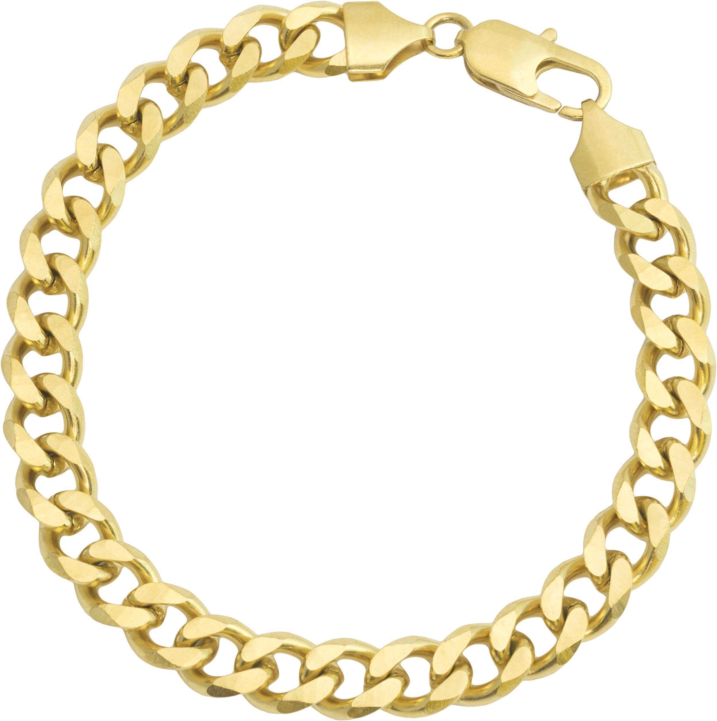 Gold Cuban Link Bracelet for Men Real 18k Plated + Velvet Gift Bag