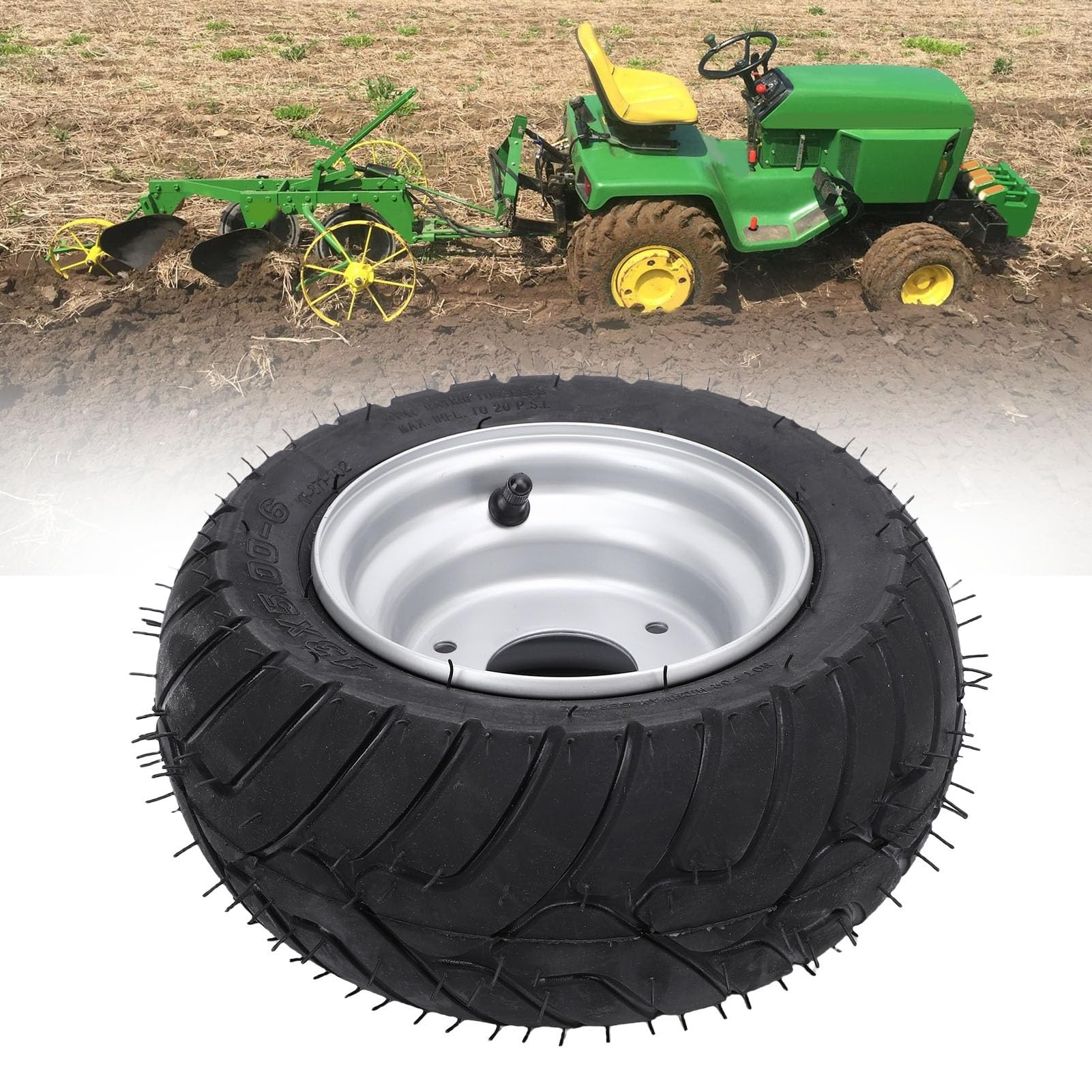 CCYLEZ 13x5.00-6 ATV-Reifen mit Felgen, 6-Zoll-Reifen und Rädern, Gummi-Laufreifen und Radbaugruppe für ATV UTV Go Karts Carts Mini Bikes Mäher, 13/5.00-6