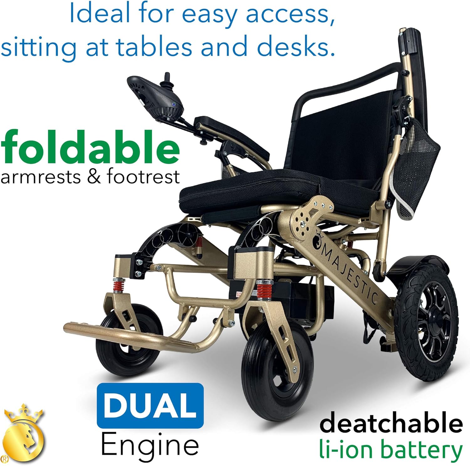 2021 New Folding Ultra Lightweight Electric Power Wheelchair, Silla de Ruedas Electrica, Airline Approved and Air Travel Allowed, Heavy Duty, Mobility Motorized, Portable Power (19.5" Seat Width) : Health & Household