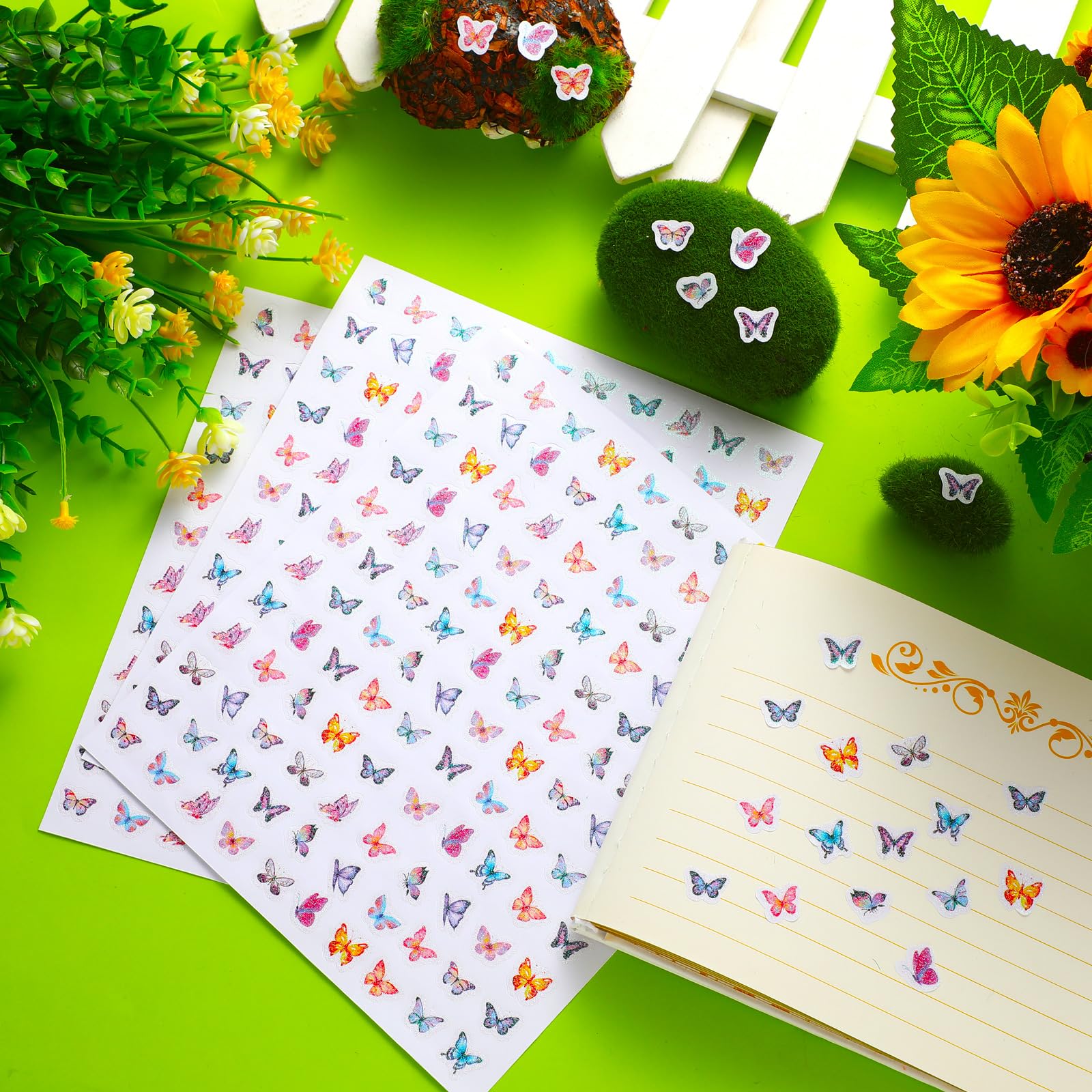 Lincia 1200 Pcs Glitter Butterfly Stickers Sparkly Colorful Small Butterfly Stickers for Kids for Classroom Teacher Reward Spring Home Room Theme Party Favor - Image 3