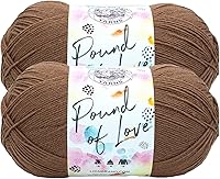 Vista 70 de Lion Brand Yarn 550-150 Hilo Pound of Love, Gris Oxford