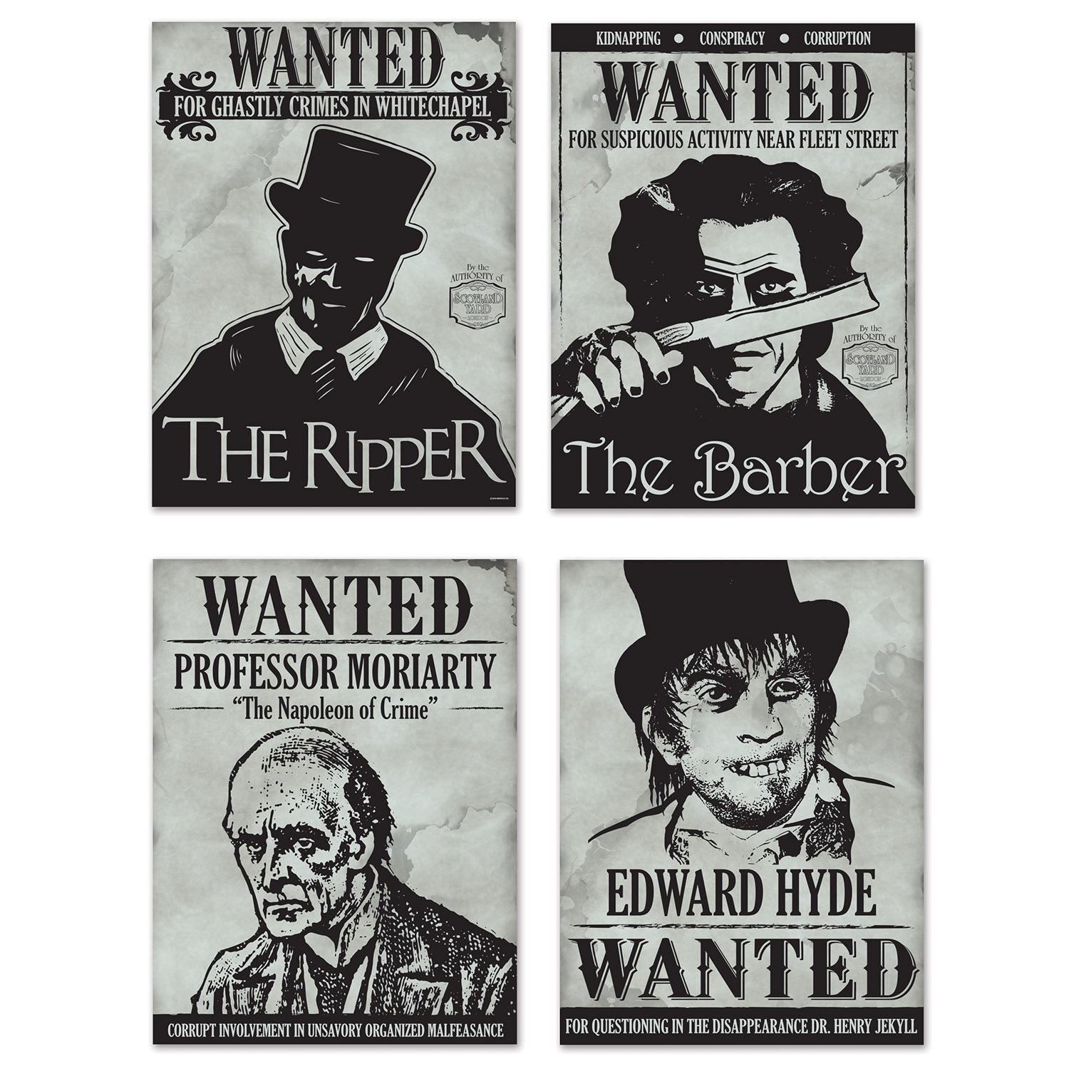 Beistle Multicolor B52187 Sherlock Holmes Wanted Cutouts