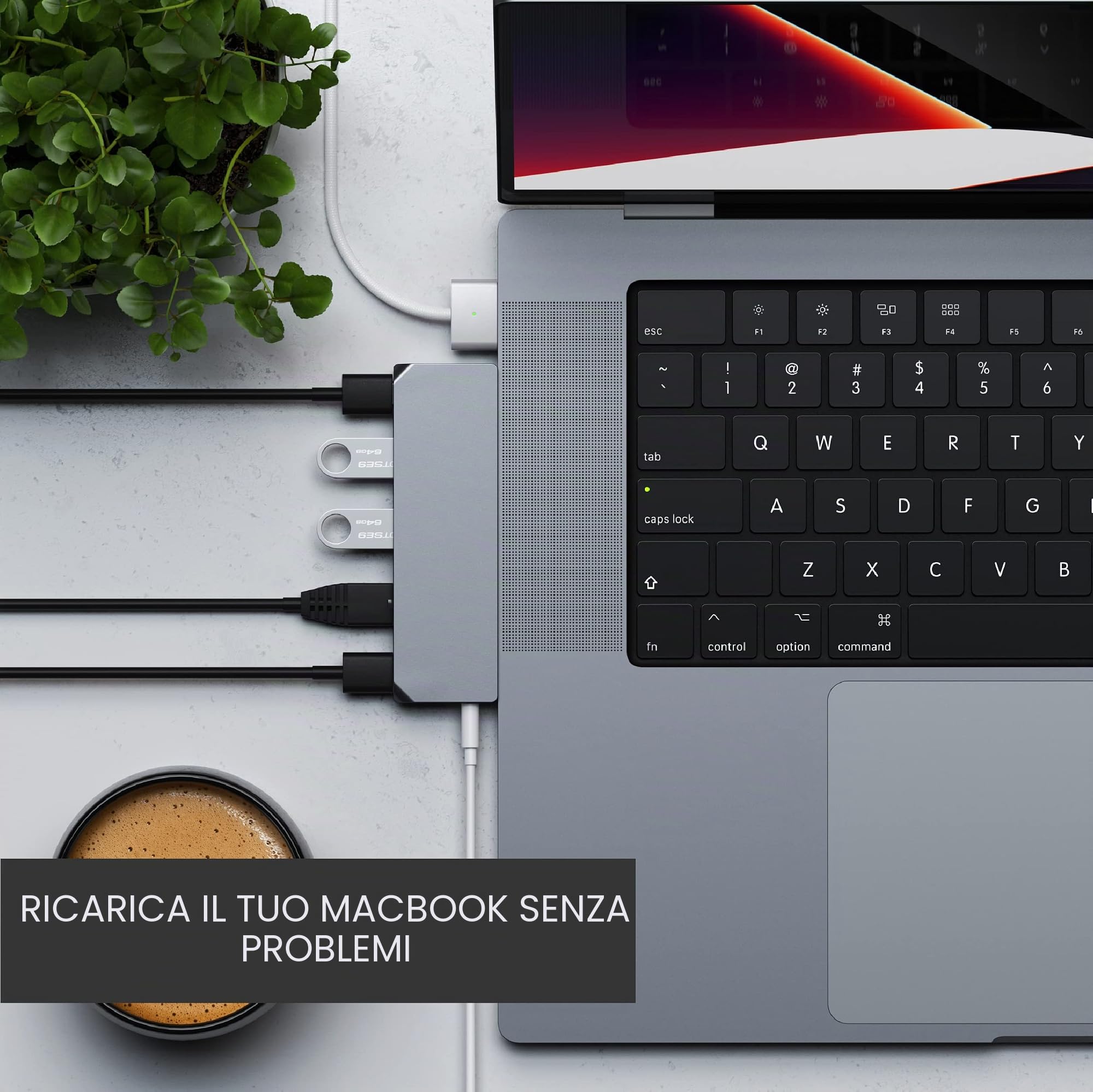 SATECHI Hub Dual USB C Pro 6 in 1, USB4 40Gbps, HDMI, 100W, Grigio | Per MacBook Air e Pro, video fino a 5K@60Hz, Ethernet, 1x USB-C e 2x USB-A a 5Gbps, porta audio